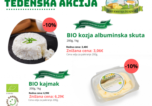 bio kozja albuminska skuta, bio kajmak, kajmak, akcija, eko kmetija žgajnar